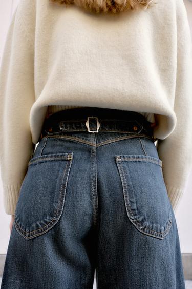 Zara Z1975 LOW RISE BALLOON FIT JEANS - Blue