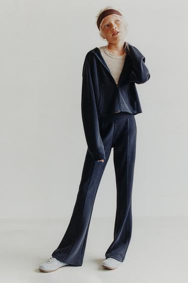 SCHLAGHOSE MIT ZIERNAHT - Blau von Zara