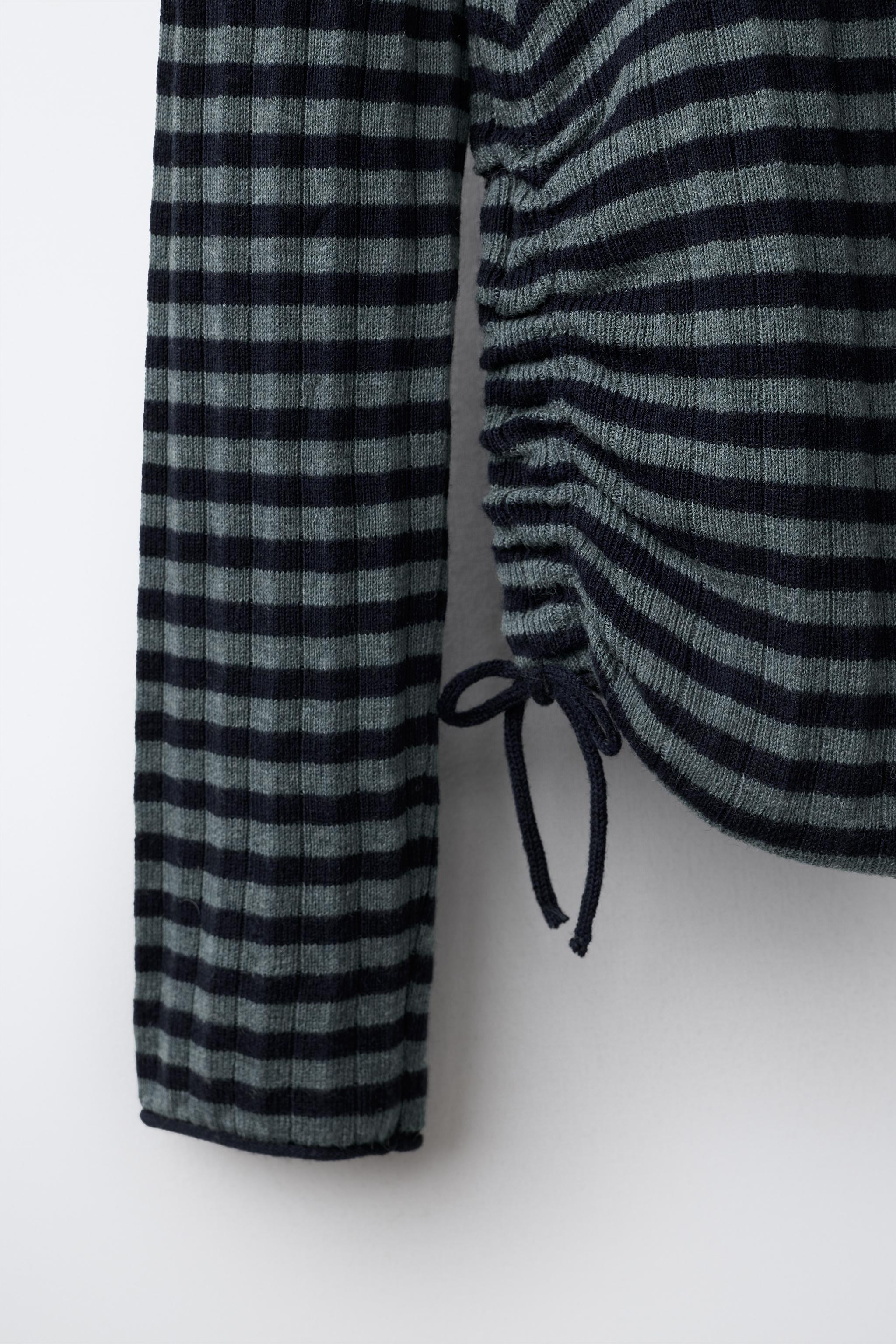 Детские свитеры Zara STRIPED RUCHED KNIT JUMPER — фото 4