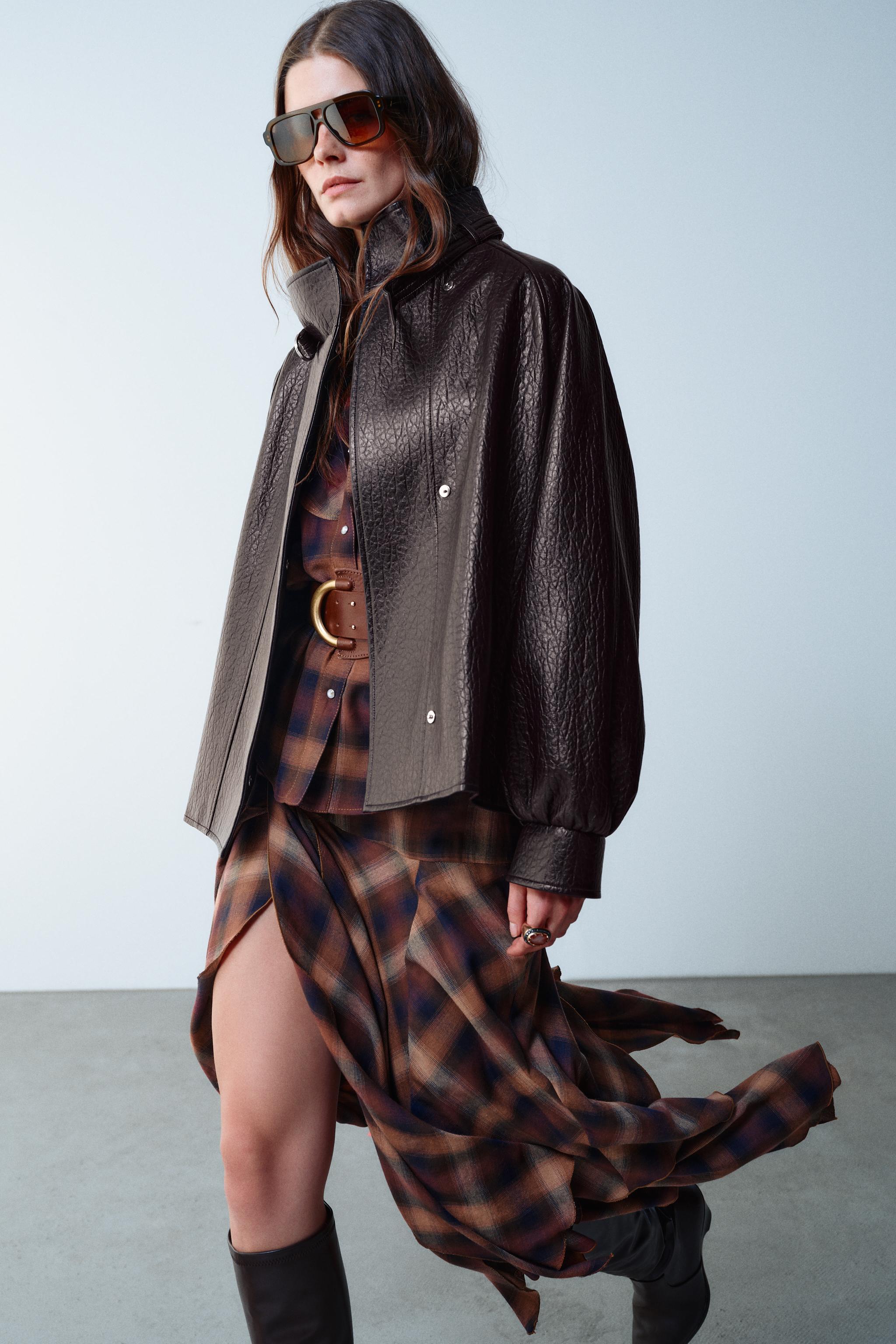 PLAID MIDI SKIRT WITH SLITS
