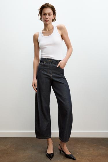 ZW COLLECTION BALLOON MID-WAIST JEANS - Blue by Zara