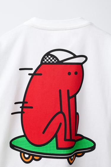 PRINTED T-SHIRT - White by Zara - Image 3