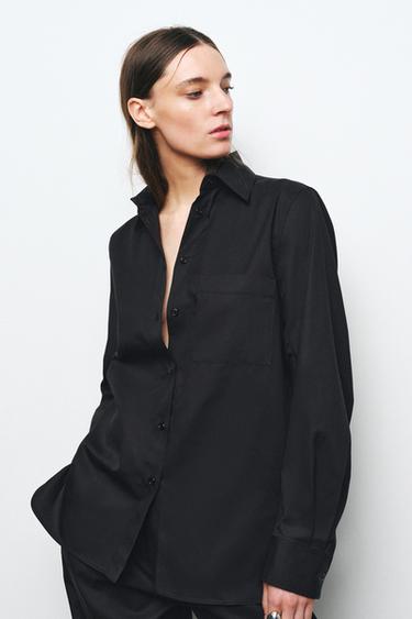 ZW COLLECTION OVERSIZE SHIRT - Dark anthracite by Zara