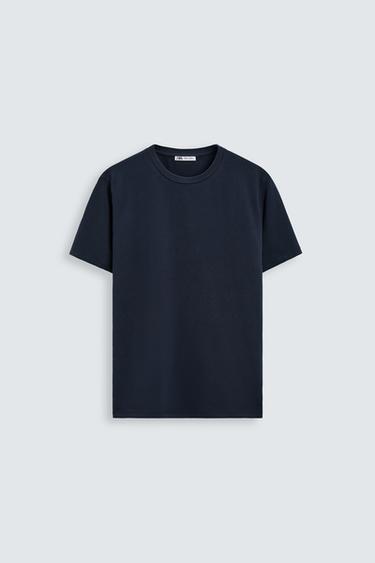 Zara BASIC SLIM FIT T-SHIRT - Navy blue