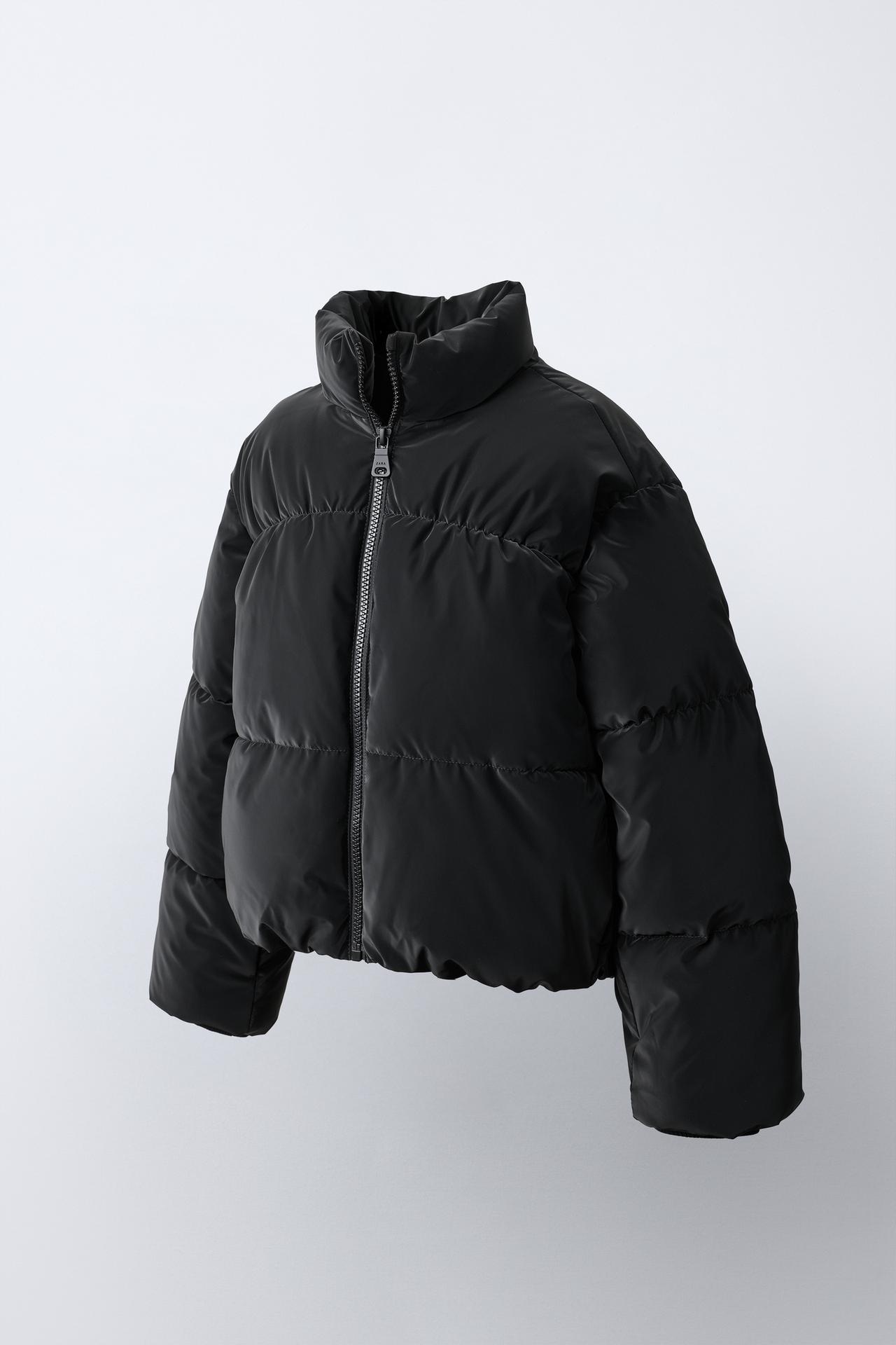 RUBBERIZED PUFFER JACKET — Black