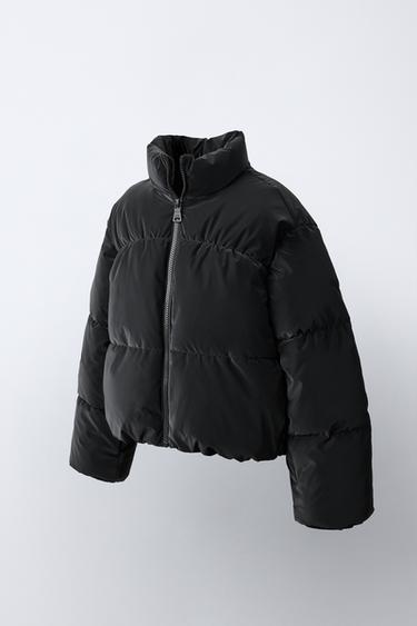 RUBBERIZED PUFFER JACKET — Black 2