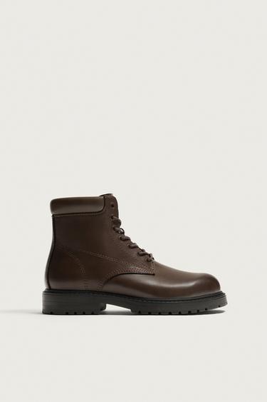 Zara LACE-UP BOOTS - Brown