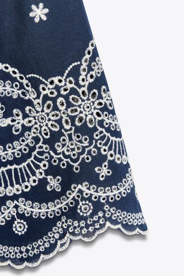EMBROIDERED SHIRT - Blue/White by Zara - Image 6