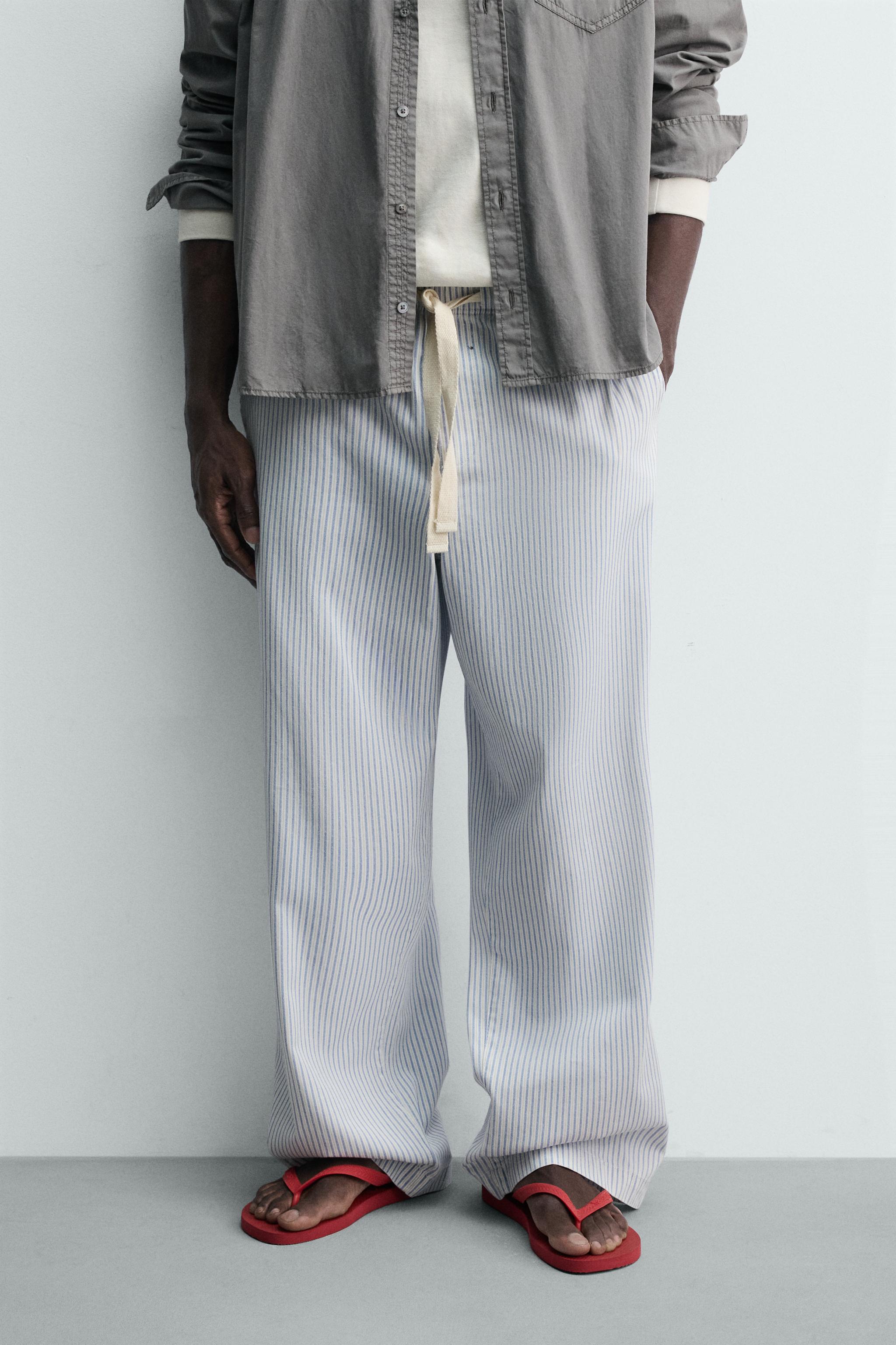 STRIPED BAGGY FIT PANTS - striped | ZARA United States