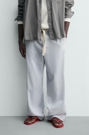 PANTALON BAGGY À RAYURES - rayures de Zara - Image 1