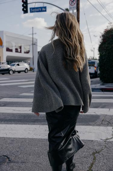 CARDIGAN WITH SLEEVE OPENING - Light grey by Zara - Image 3