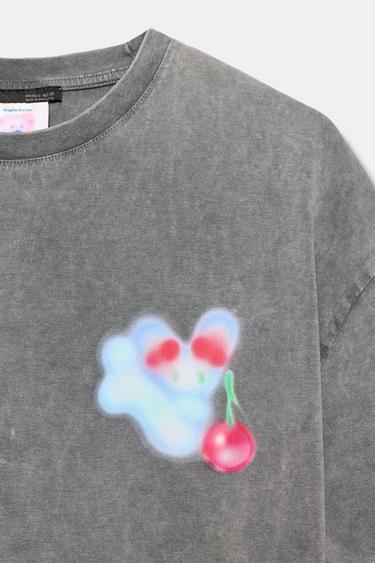 T-SHIRT EFFET DÉLAVÉ ÁNGELA BACHER - Gris anthracite de Zara - Image 6