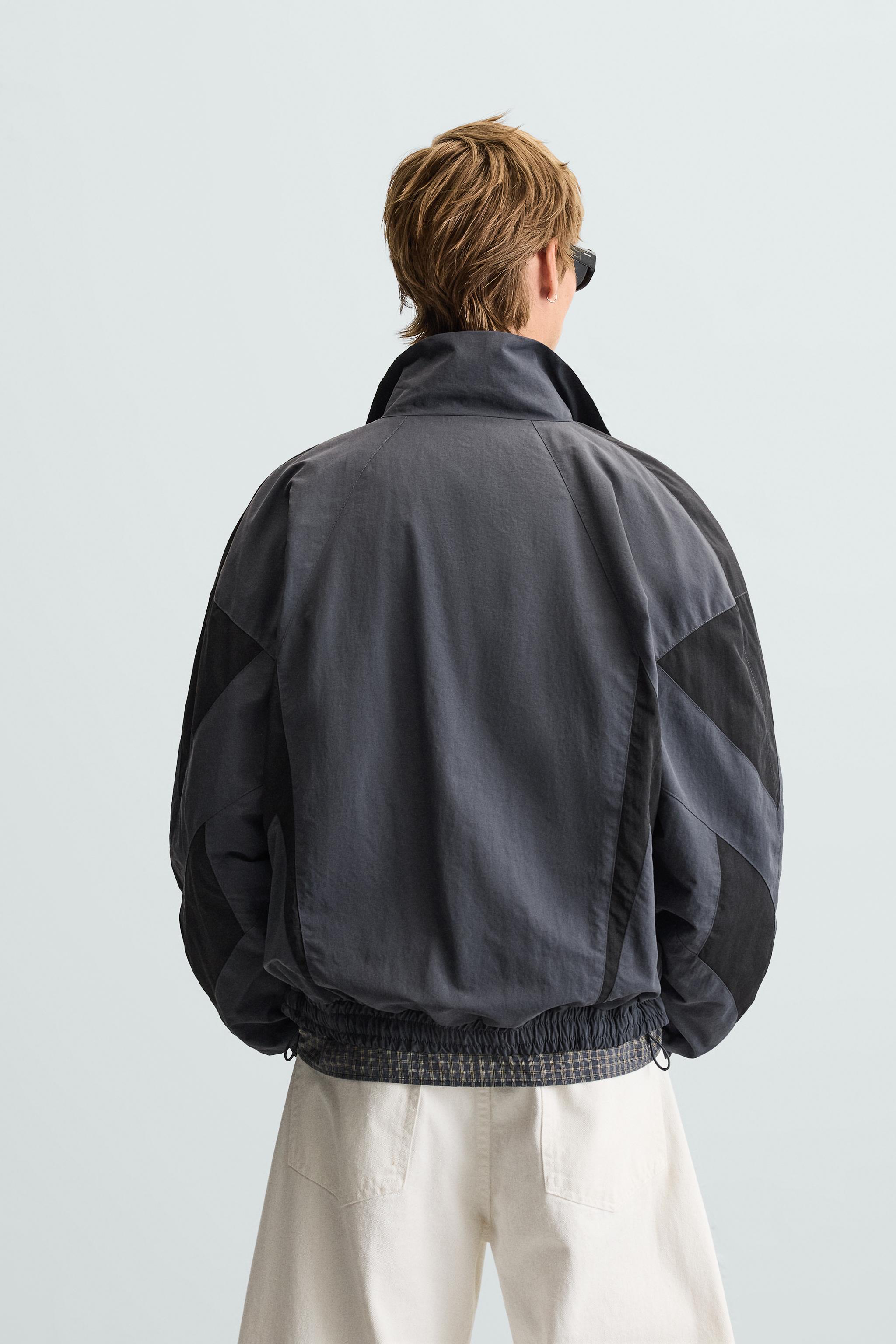 COLOUR BLOCK TECHNICAL JACKET - blue/black | ZARA Australia