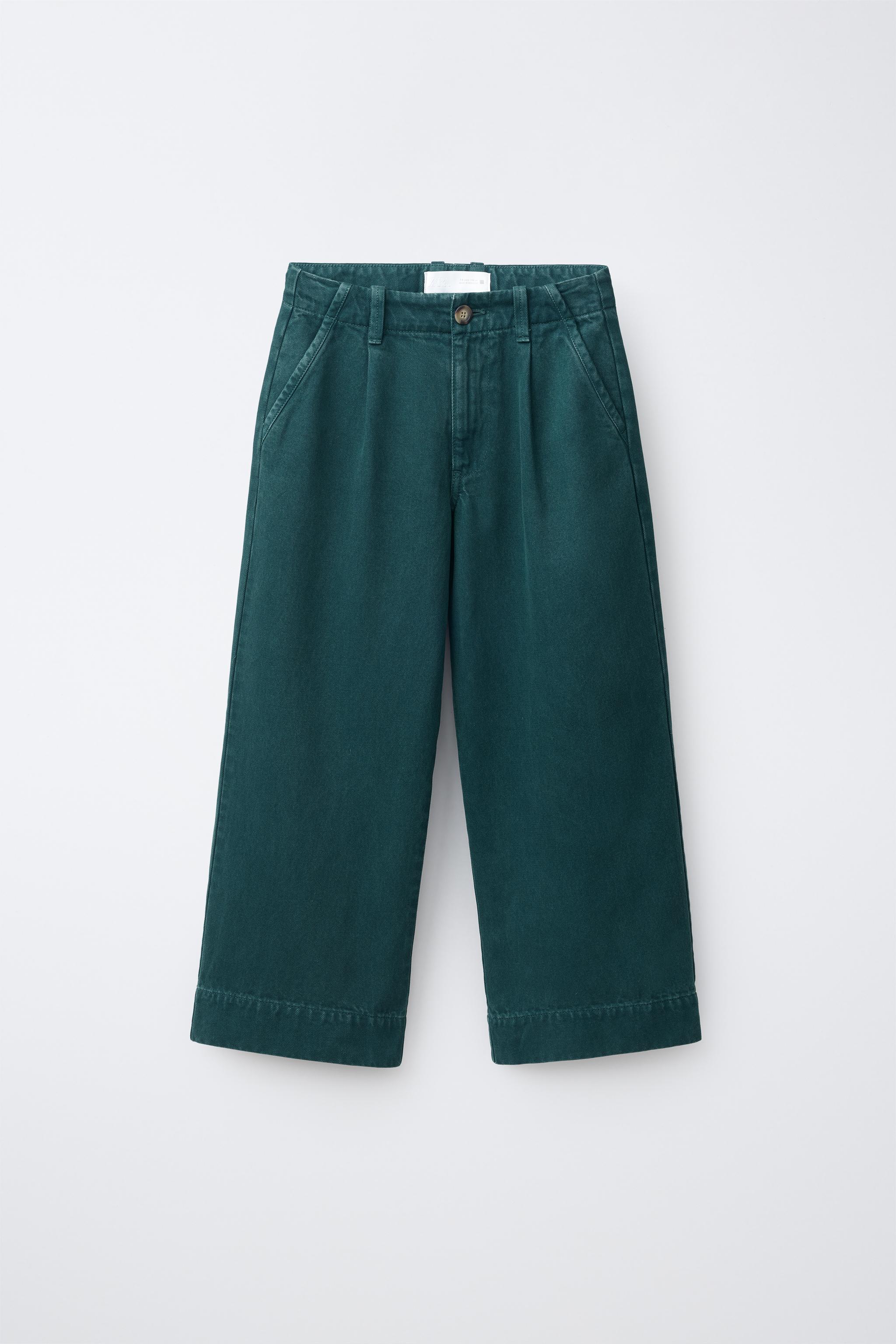 パンツ #-24 Ventilegabardine2tuckstraightpants STRAIGHT-FIT DARTED PANTS - Duck blue | ZARA United States