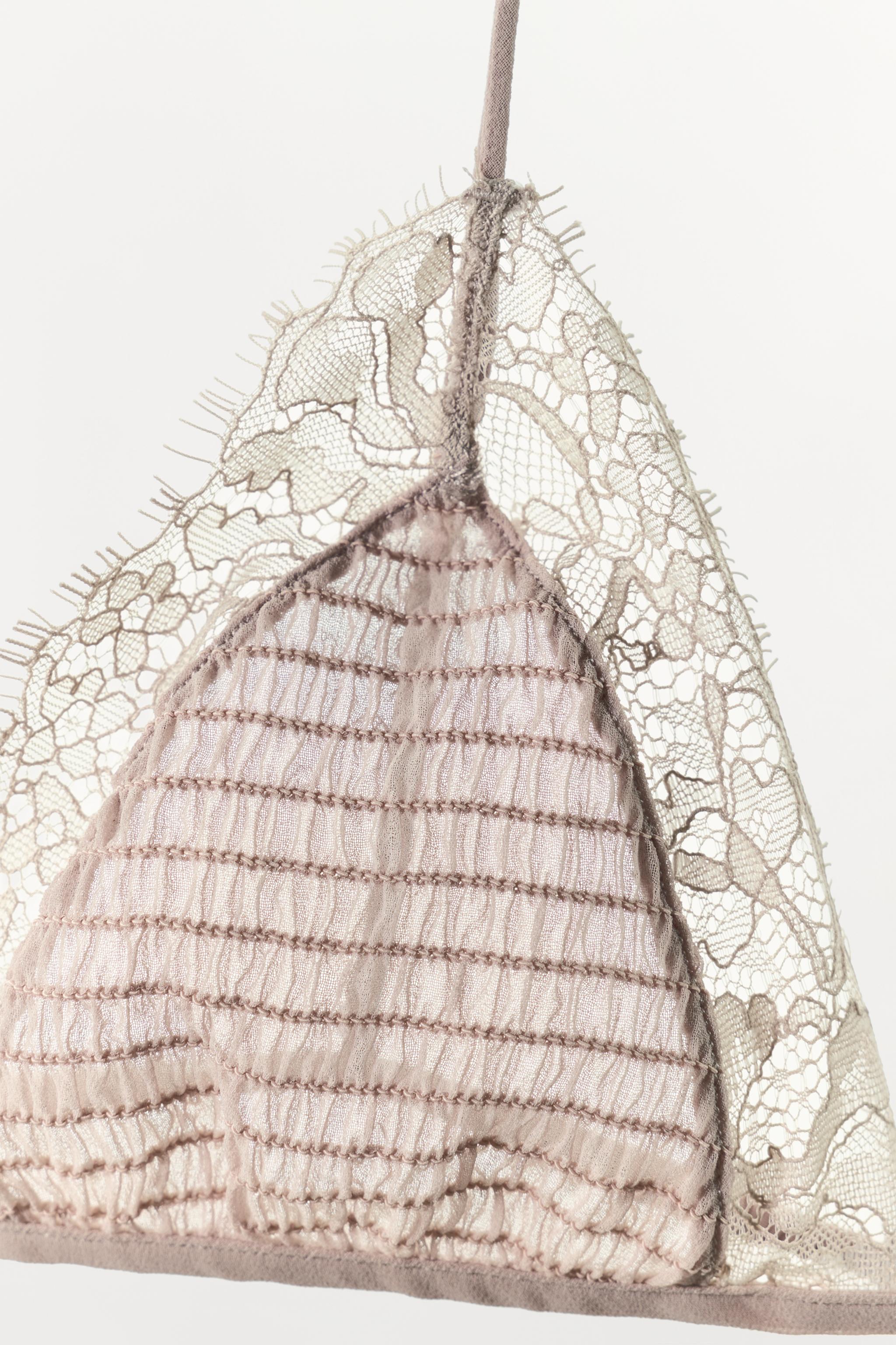 Бралетт TEXTURED, треугольные чашки, кружево — Zara — фото 8