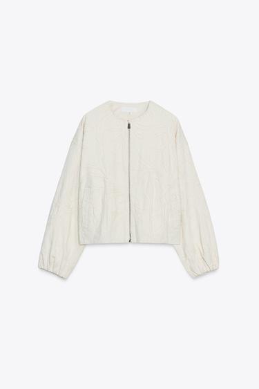EMBROIDERED JACKET - Ecru by Zara - Image 6