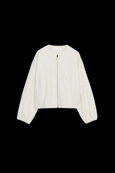 EMBROIDERED JACKET - Ecru by Zara - Image 0