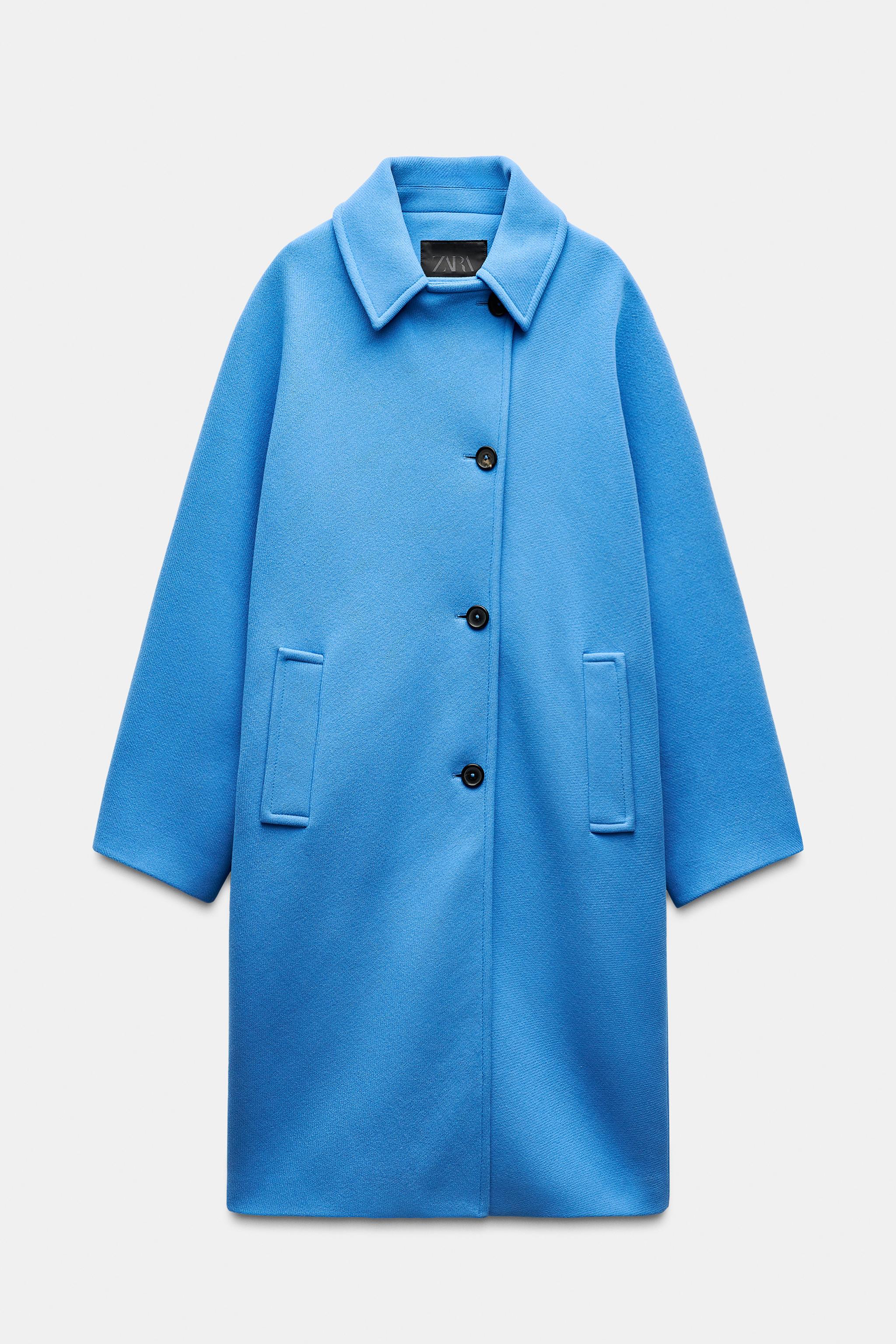 CASACO OVERSIZE COM MISTURA DE LÃ MANTECO ZW COLLECTION - Azul