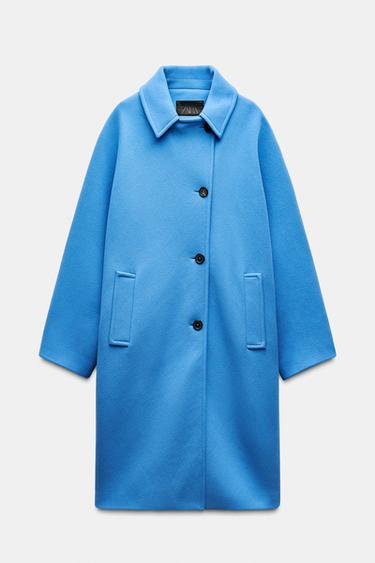 MANTECO WOOL BLEND OVERSIZED COAT ZW COLLECTION - Sky blue by Zara