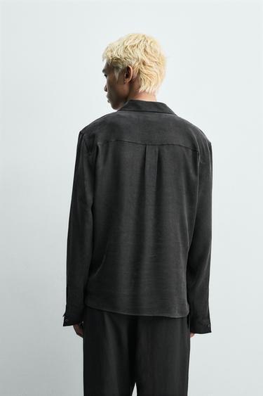 CHEMISE FLUIDE CACHE-CŒUR - Noir de Zara - Image 2