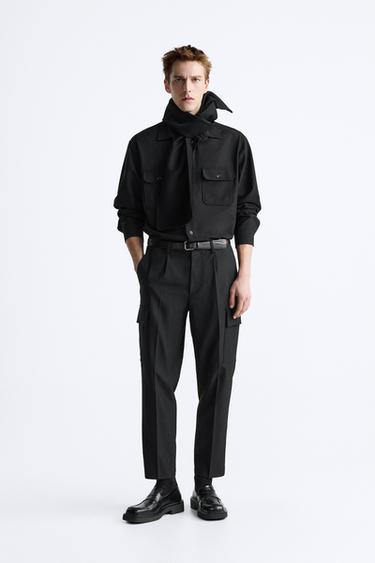 БРЮКИ КАРГО ИЗ РЕЛЬЕФНОЙ ТКАНИ — ЧЕРНЫЙ от Zara — изображение 0