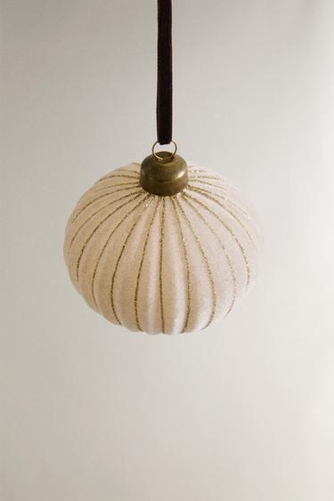 STRIPED CHRISTMAS TREE DECORATION - Sand by Zara - Image 1