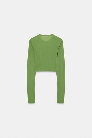 T-SHIRT COURT SUPIMA® - Vert de Zara - Image 4