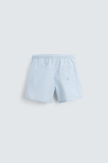 MAILLOT DE BAIN COURT SEERSUCKER - Bleu ciel de Zara - Image 7