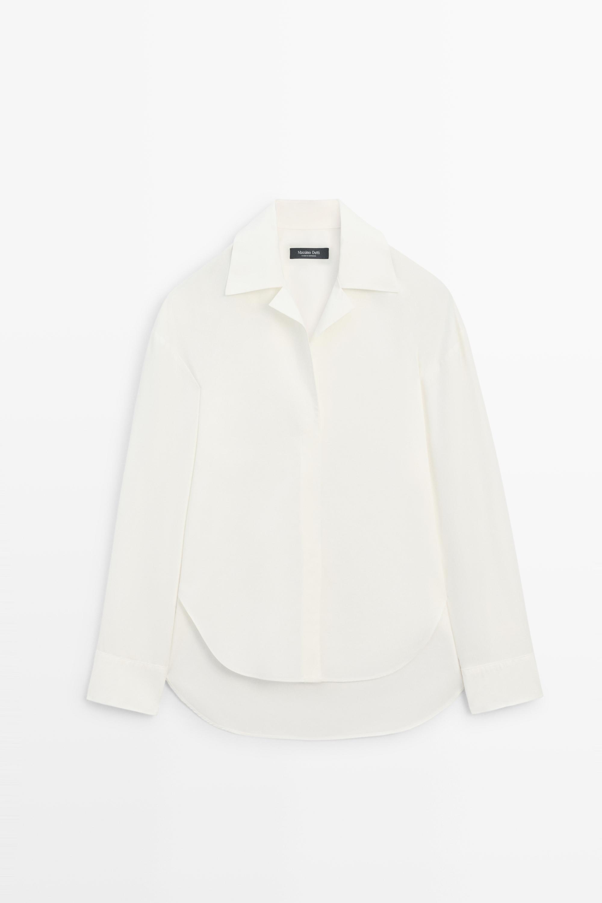Chemise en popeline avec détails coutures