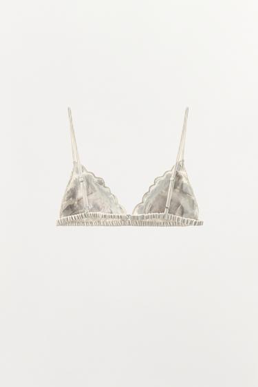 SOUTIEN-GORGE TRIANGLE BRODERIES PAILLETTES - Blanc cassé de Zara - Image 5