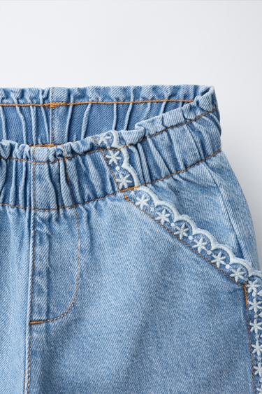 SCHIFFLI EMBROIDERY CULOTTES - Light blue by Zara - Image 2