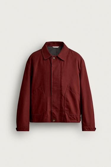 RELAXED FIT PADDED JACKET — Burgundy 1