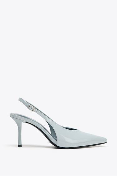 PATENT-EFFECT SLINGBACK SHOES - Blue by Zara - Image 0