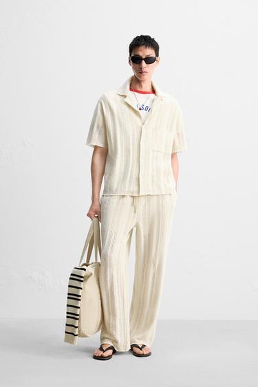 Zara 開放結構襯衫 - 裸色