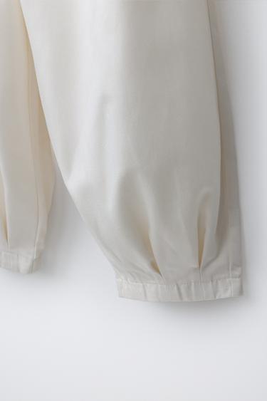 PANTALON BARREL À PINCES - Écru de Zara - Image 3