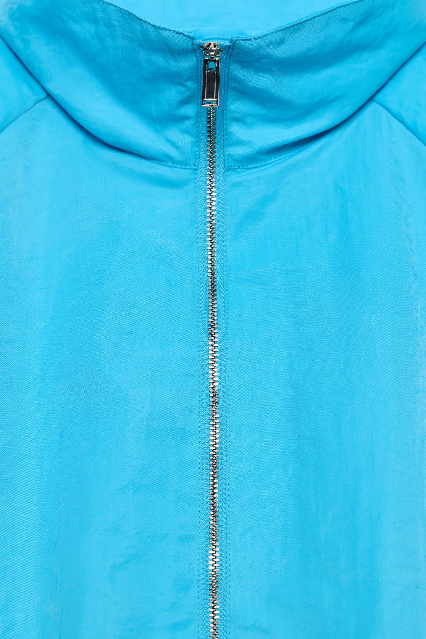 Женская куртка Zara Technical Fabric Zip, цвет: Бирюзовый — фото 7