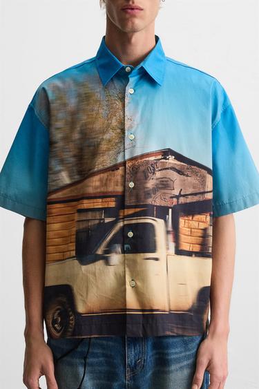 PHOTOGRAPHIC PRINT SHIRT - Blue by Zara - Image 5