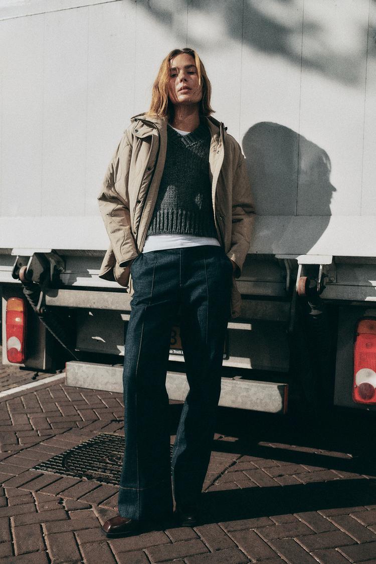 WATER-REPELLENT HOODED QUILTED JACKET camel ZARA Spain