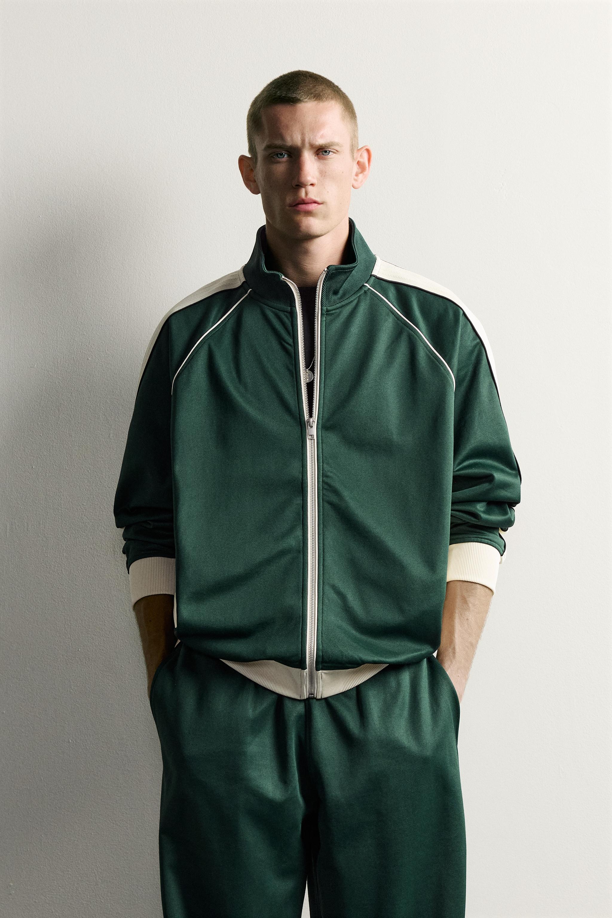 RETRO CONTRAST-STRIPE TRACK JACKET