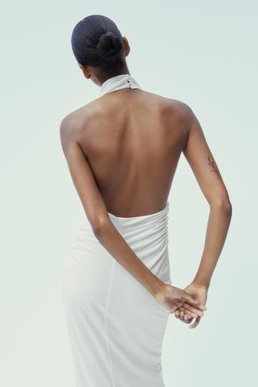 ROBE LONGUE HALTER DOS NU - Blanc de Zara - Image 3