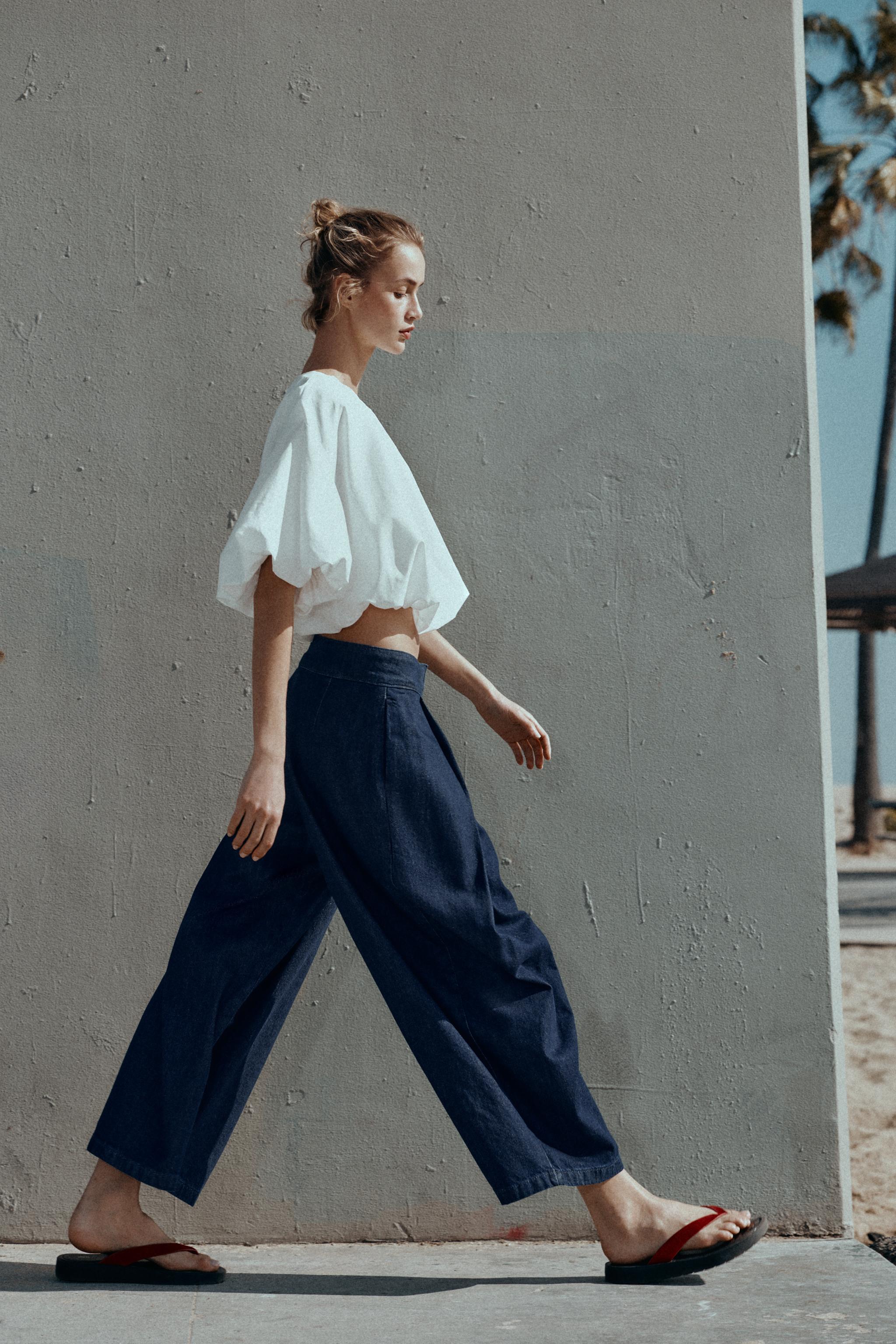 JEAN Z1975 JUPE-CULOTTE TAILLE HAUTE À PINCES