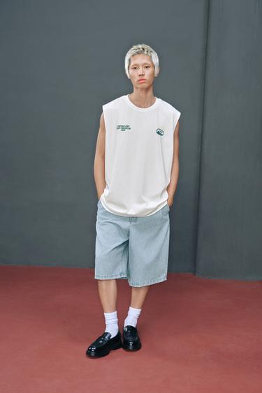 WASHED PRINT TANK TOP - Oyster-white by Zara - Image 0