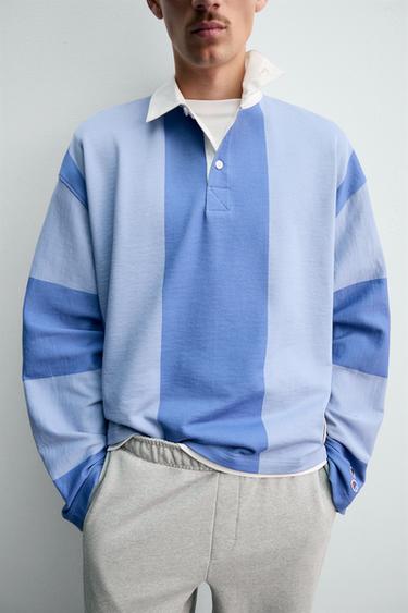 CHAMPION ® X ZARA COLOUR BLOCK POLO SHIRT - Blue by Zara - Image 6