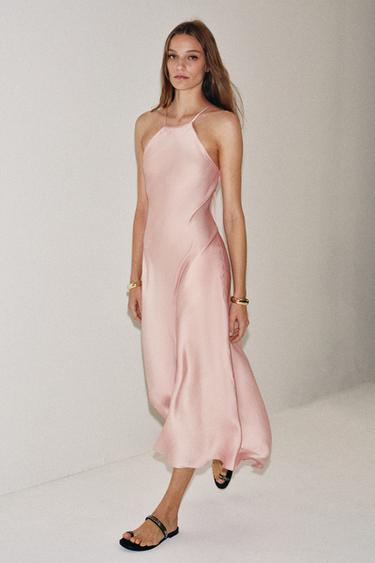 VESTITO SATINATO HALTER ZW COLLECTION - Rosa di Zara