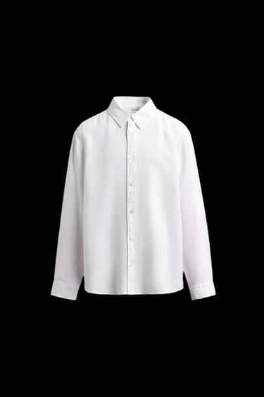 CAMISA REGULAR FIT 100% LINO - Blanco de Zara