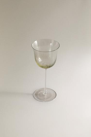 VERRE À PIED EN VERRE TRANSPARENT - Verdâtre de Zara - Image 1