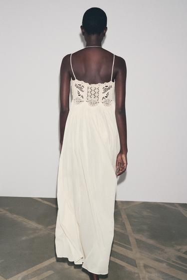 ROBE À BRETELLES CROCHET ZW COLLECTION - Écru de Zara - Image 2