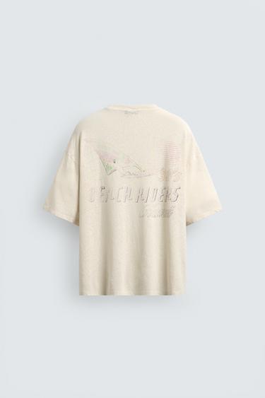 HAWAII WASHED COTTON - LINEN T-SHIRT - Oyster-white by Zara - Image 7