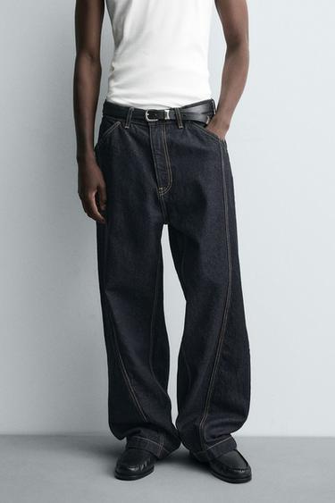 JEANS BAGGY FIT COSTURA GIRADA - Azul de Zara