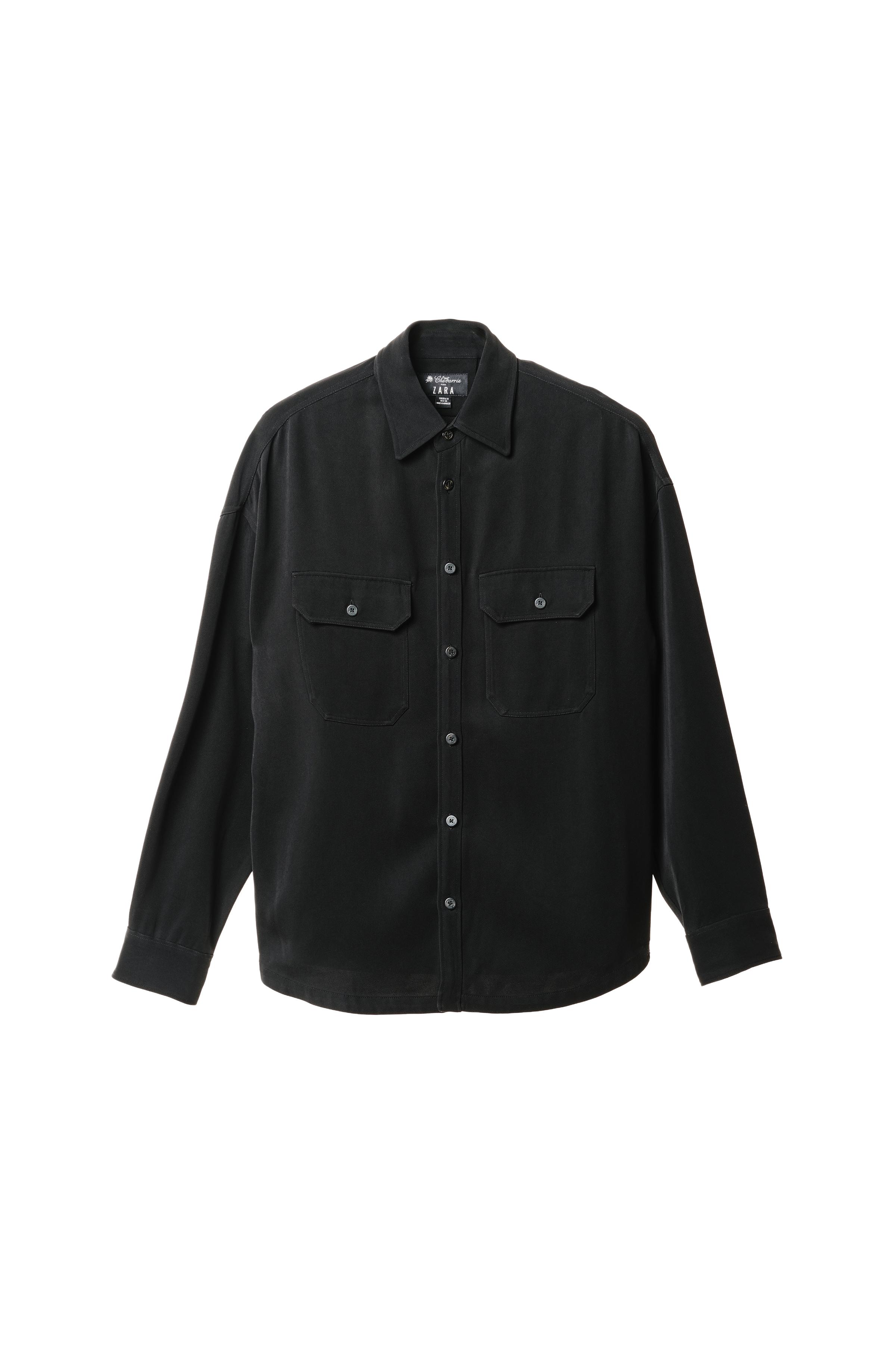 ウィリーチャバリア×ザラ 流動性シャツジャケット - ブラック | ZARA